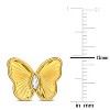 EVERLY JEWELRY | Yellow Plated Sterling Silver 1/4 CT TGW Created White Sapphire Fashion Post Earrings - 2 of 4