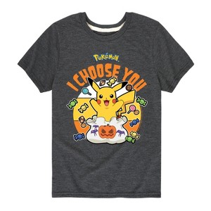 Boys' - Pokémon - Pikachu Halloween Candy I Choose You Short Sleeve Graphic T-Shirt - 1 of 4