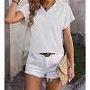 Women's Summer Shirt V-Neck Chain Shirt Short Sleeved T-Shirt for Women - 2 of 4