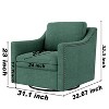 CAVINAS 360° Swivel Accent Chair with Black Metal Legs,Ergonomic Cotton Linen Armchair for Living Room,Bedroom - 3 of 4