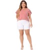 Agnes Orinda Women's Plus Size Round Neck Hollow Lace Panel Short Sleeve Casual Summer Blouses - 3 of 4