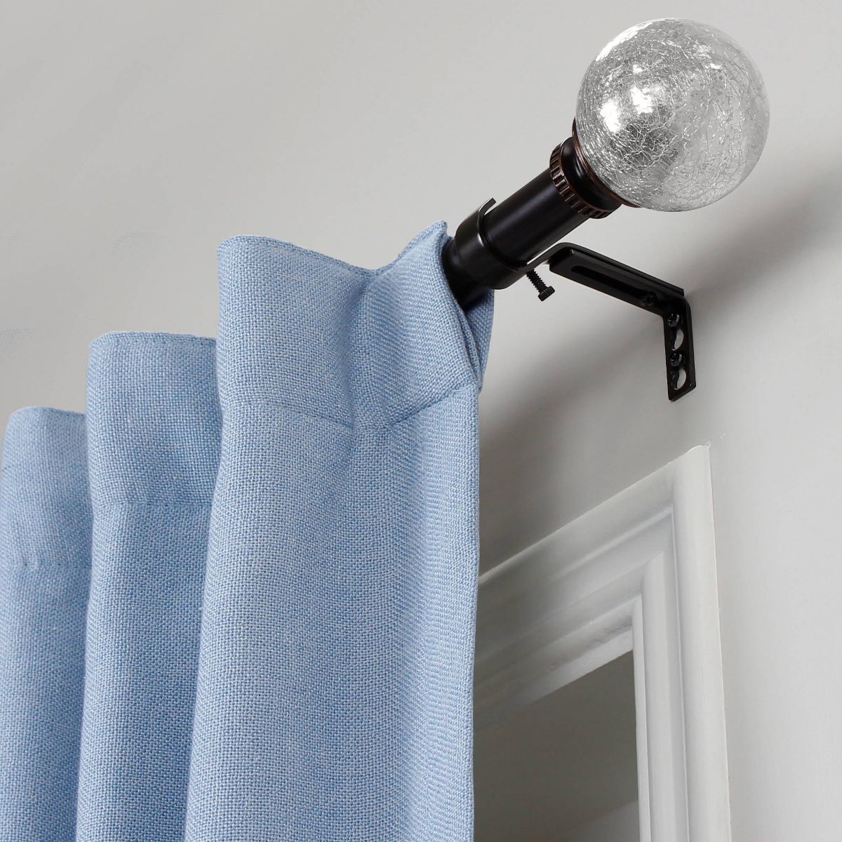 Lumi Home Furnishings 1" 50" x 144" Mercury Glass Sphere Finial Curtain Rod Set - thumbnail 8