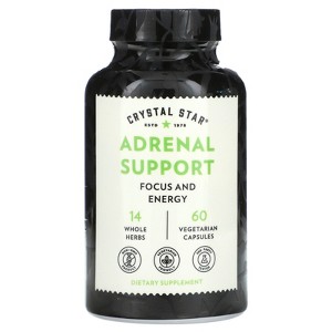 Crystal Star Adrenal Support Supplement (60 Capsules) – Daily Herbal Cortisol Supplement for Stress Relief & Adrenal Fatigue - Siberian Eleuthero, - 1 of 4