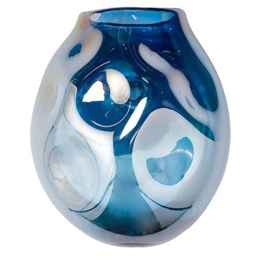 VivaTerra Organic-Shaped Glass Dented Wall Vase, Medium