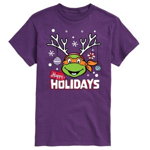 Men's - Teenage Mutant Ninja Turtles - Happy Holidays Short Sleeve Graphic T-Shirt - 1 of 4