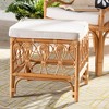 bali & pari Ibiza Rattan Footstool White/Light Honey: Upholstered Polyester, No Assembly Required - 2 of 4