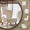 ORRD 41" White Accent Chair, Comfy Upholstered Living Room Chair with Birch Wood Legs & Teddy Fabric - 4 of 4