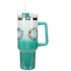Elanze Designs Christmas Wreaths & Pretty Bows Winter Coquette 40 Oz. Stainless Steel Water Bottle Coffee Mug, Spill & Leak Resistant, Travel Tumbler - 1 of 1