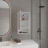 SEVOBAL Bathroom Storage Cabinets Wall Mounted Single Door Cabinet with Multiple Shelves for Bathroom, White, 13.9"*16.2"*28.6" - 3 of 4