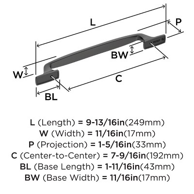 Highland Ridge 7-9/16" Black Bronze Cabinet Bar Pull