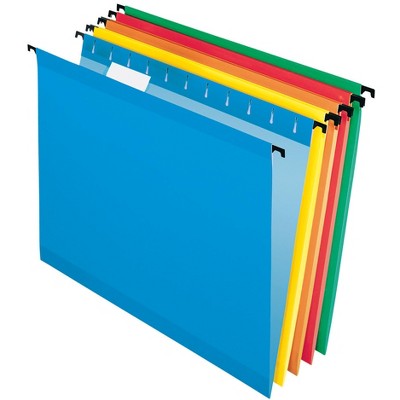 Pendaflex SureHook Hanging File Folder, Letter Size, 1/5 Cut Tabs, Assorted Colors, Set of 20