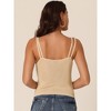 Seta T Women's Casual Sleeveless Crop Ribbed Knit Spaghetti Strap Camisole Tops - 4 of 4