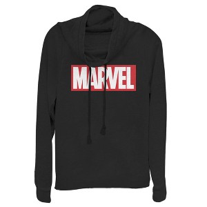 Juniors Womens Marvel Classic Bold Logo Cowl Neck Sweatshirt - 1 of 3