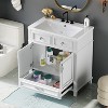 VYNXARIA 30'' Bathroom Vanity with Resin Sink - Solid Wood Frame, Retro White Design - 3 of 4