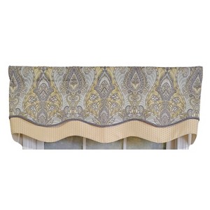 RLF Home 3" Rod Pocket High Quality Fabric Nobility Glory Valance for Windows 50" x 16" Gary - 1 of 4