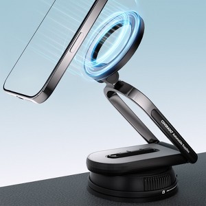 Coverado Black Magnetic Car Phone Holder, MagSafe Car Mount Folding&360° Rotation Magnet Phone Holder for Car, Fit iPhone 12+ - 1 of 4