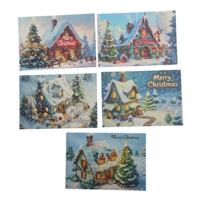 Unique Bargains Christmas Greeting Card Multicolor 4.5"x3.1" 10Pcs