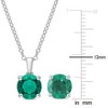 EVERLY JEWELRY | Sterling Silver 3 1/2 CT TGW Created Emerald Solitaire Stud Earring and Pendant with chain Set - 2 of 4
