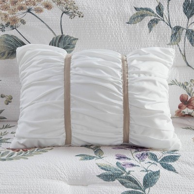 Blush Floral Microfiber 7-Piece Full Bedspread Set