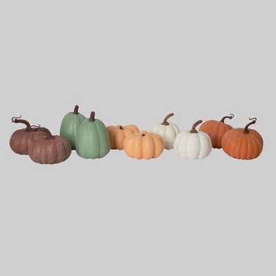 10ct Small Foam Pumpkins Orange/Green/White/Brown - Bullseye's Playground™