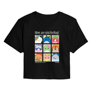Women's - Squishmallows - Squish Mood Grid Cropped Graphic T-Shirt - 1 of 4