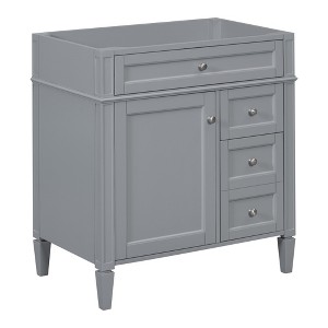 Gulches Modern 30" Bathroom Vanity without Top Sink, Storage Cabinet with 2 Drawers & Tip-out Drawer - 1 of 4
