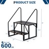 RV Steps with 1 Handrails, Heavy Duty Hot Tub Steps, Portable Mobile Home Stairs Steps, Ladder Stairs for Travel Trailer, Camper, Pool, 2 Step - 2 of 4