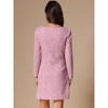 INSPIRE CHIC Women's Tweed Long Sleeves Square Neckline Knee Length Dresses - 3 of 4