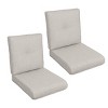 2 Piece High Back Patio Chair Cushions Set,Tufted Adirondack Cushions for Rocking Chair,Outdoor Garden Chair Cushions for Porch Deck-Coolbibila - 2 of 4