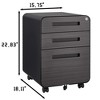 NicBex 2 Drawer Mobile File Cabinet,Office Cabinet with Grooved Handle Design and Casters,Modern Storage Cabinet,Filing Cabinets for Home Office - 3 of 4