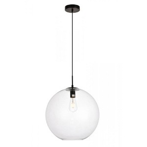 Elegant Lighting Placido Collection Pendant D15.7 H16.5 Lt:1 Black and Clear Finish - 1 of 4