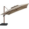 PURPLE LEAF Patio Large Cantilever Umbrella Outdoor Wood Grain Pattern Umbrella Pole Offset Umbrella Heavy Duty Sun Umbrellas for Garden Deck Pool - 2 of 4