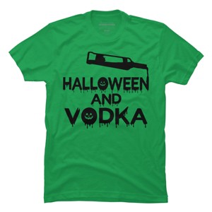 Men's Design By Humans Halloween and Vodka By melcu T-Shirt - 1 of 4