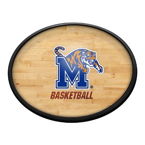 College Basketball Hardwood Design Oval Slimline Lighted Wall Sign - 1 of 4