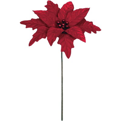 Sullivans Artificial Poinsettia Stem 18"H Red