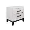 Vynxaria 2-Drawer Nightstand - White Finish, Kennin Center Glide Drawers, Black Hardware, Bedroom Bedside Storage Furniture - 2 of 4