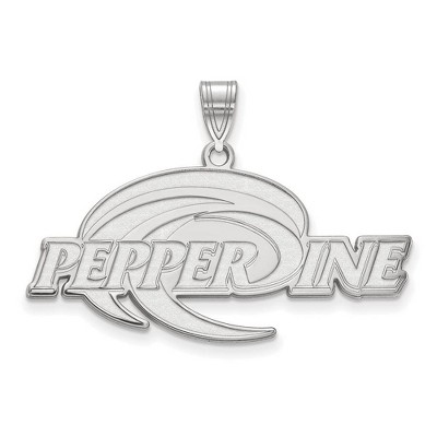 Black Bow Jewelry 10k White Gold Pepperdine Waves NCAA Large Pendant