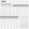 DOMETOUR 24Pcs Flatware for 6 People, Stainless Steel Cutlery Utensil Kitchen Silver - 2 of 4
