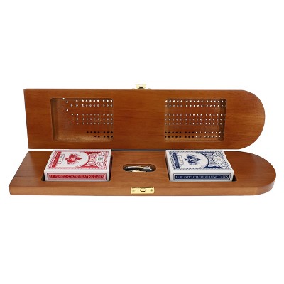 thumbnail image 2 of WE Games 3 Player Wooden Cribbage Board Set With Storage, Black Stained 2 of 12