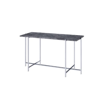 Adelae 49'' Faux Marble and Chrome Sofa Table