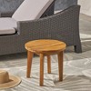 ACEPANO 15.75 in. W Classic Outdoor Rosewood Side Table with Teak Accents for Patio-Brown - 3 of 4