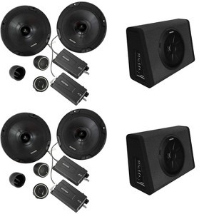 Kicker (2) 11PT250 Powered Sub Enclosure & (2) 46CSS674 6.75" Component Bundle - 1 of 4