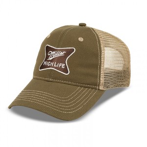 Adult Miller High Life Logo Wavy Green Snapback Hat - 1 of 4