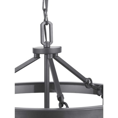 Graphite Seeded Glass 3-Light Farmhouse Ceiling Fixture