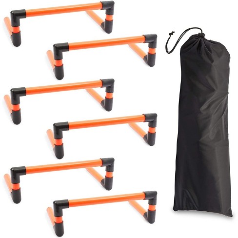 Sportsgear Set Of 6 Adjustable Speed Agility Hurdles Set 6"-12" With Carry Bag 