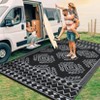 Outdoor Modern Erasable Large Area Rugs for Camping Garden Backyard Stripe Woven Plastic Straw Carpet Portable Foldable Picnic Mat - 3 of 4