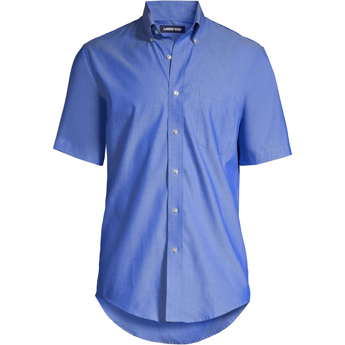 Lands' End School Uniform Men's Short Sleeve No Iron Pinpoint Dress Shirt - thumbnail 9