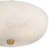 Regency Hill Brock 16" Modern Semi Flush-Mount Ceiling Light Fixture Kitchen Foyer Hallway Round Warm Gold Finish Faux Alabaster Glass Bedroom - 3 of 4