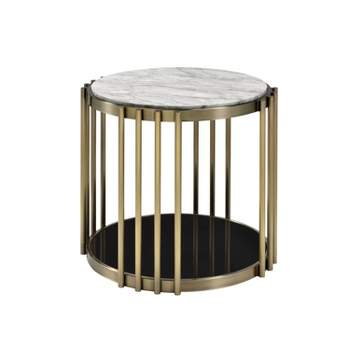Solstice Glam Accent End Table Antique Brass - HOMES: Inside + Out