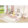 CAVINAS Full Size Wood Montessori Bed,Modern Floor Bed with House-Shaped Headboard and Handrails,Toddler Bed for Bedroom - 2 of 4